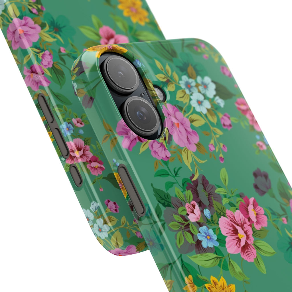 Floral Slim Phone Case - Cute Botanical Design, Gift for Spring, Nature Lovers, Customizable Phone Cover, Trendy Accessories, Flower Power
