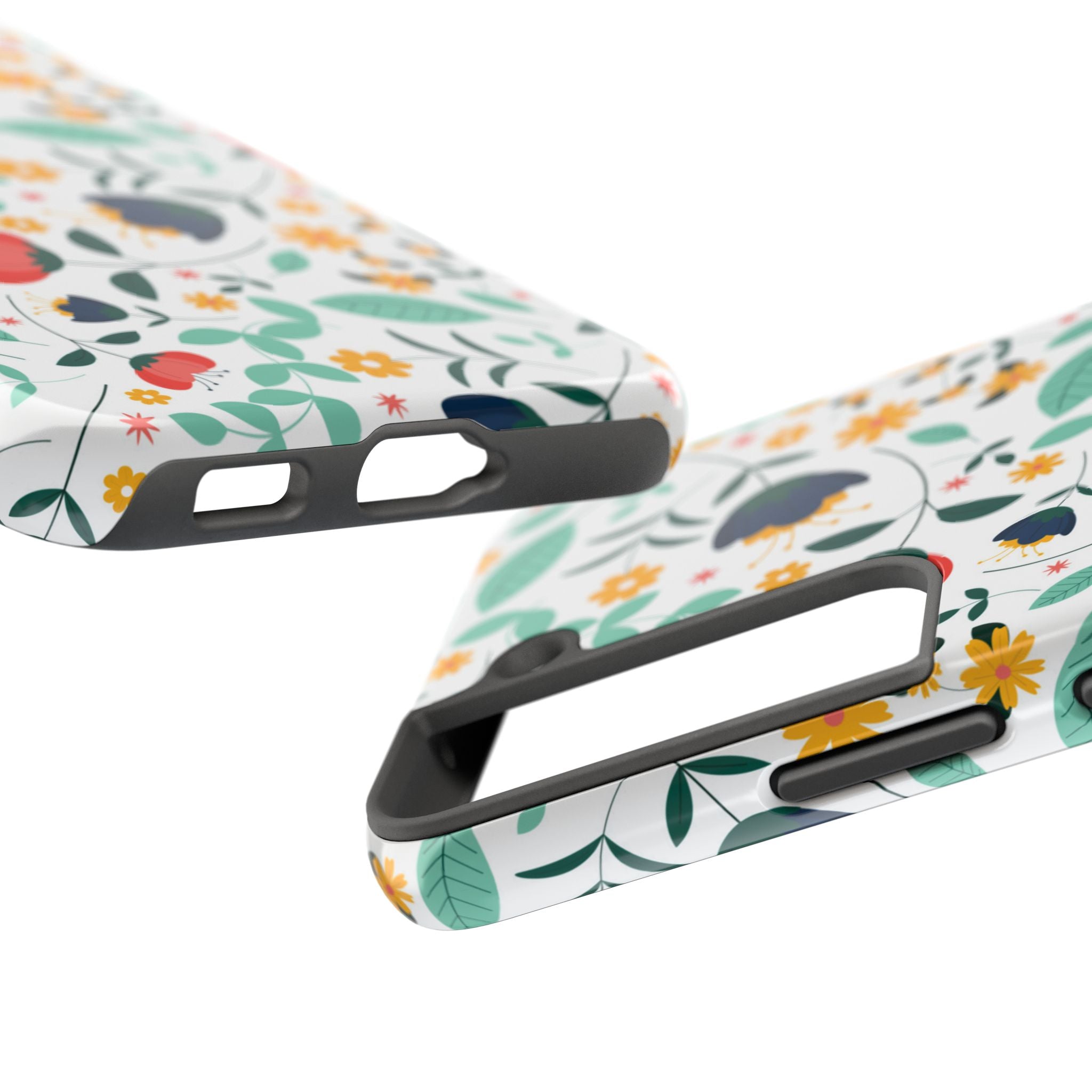 Floral Pattern Tough Phone Case — Colorful Spring Flowers Phone Cover