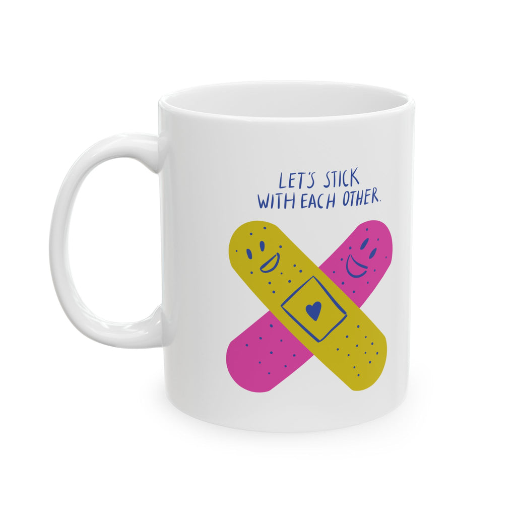 Colorful Bandaid Ceramic Mug - Fun Gift for Doctors, Nurses, Get Well Soon, Cheerful Coffee Cup, 11oz or 15oz
