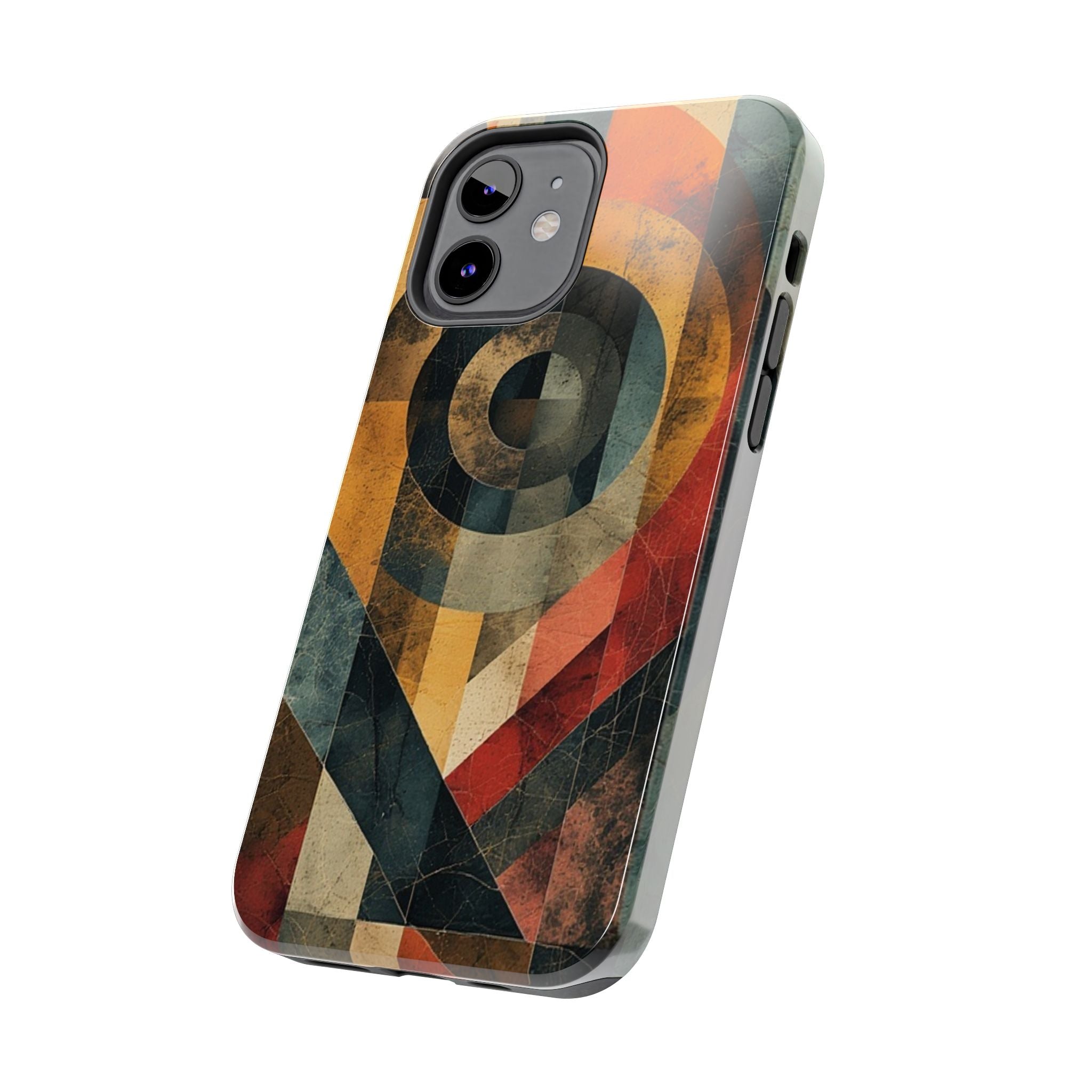 Retro Geometric Tough Phone Case — Vintage Target Circle Design