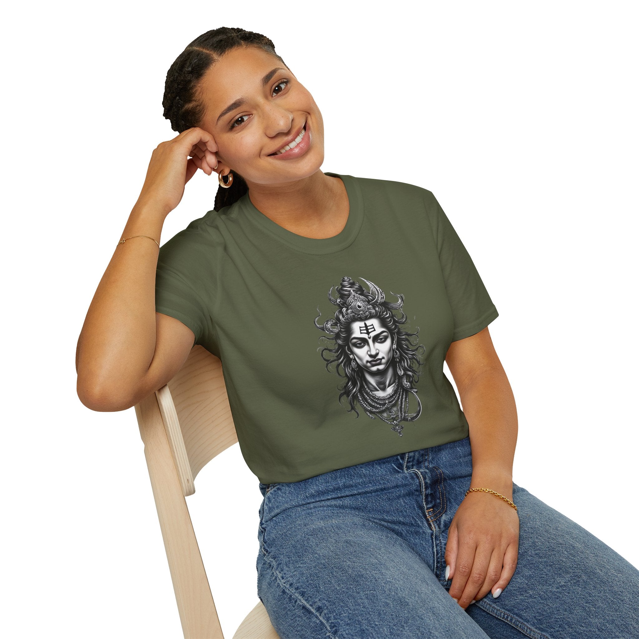 Shiva Portrait T‑Shirt — Hindu Deity Graphic Tee (Meditation, Yoga & Spiritual Wear)