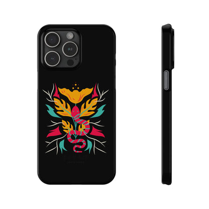 Colorful Floral Snake Slim Phone Case, Trendy Phone Accessories, Unique Gift for Nature Lovers, Modern Phone Cover, Stylish Protection