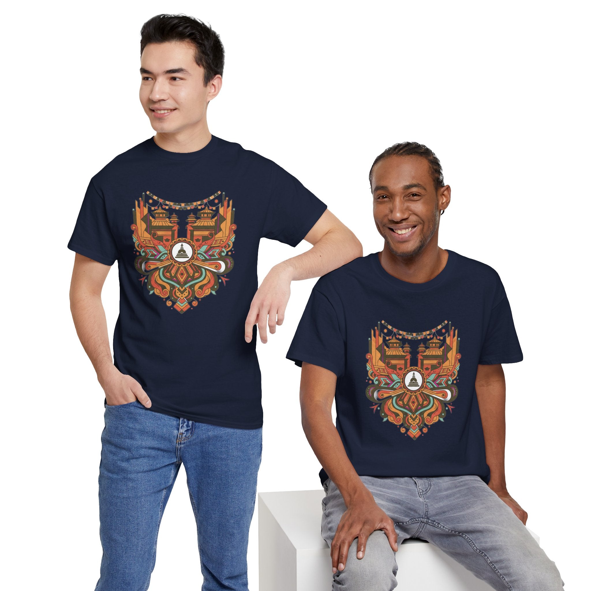 Mandala Cityscape Tee — Boho Urban Art Graphic T-Shirt