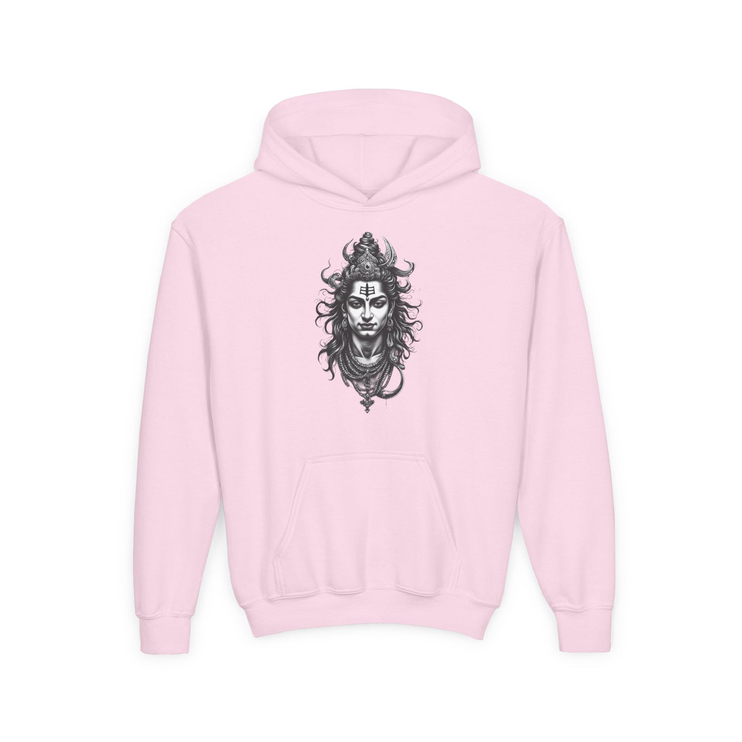 Shiva Illustration Youth Hoodie — Mystical Hindu God Graphic Pullover