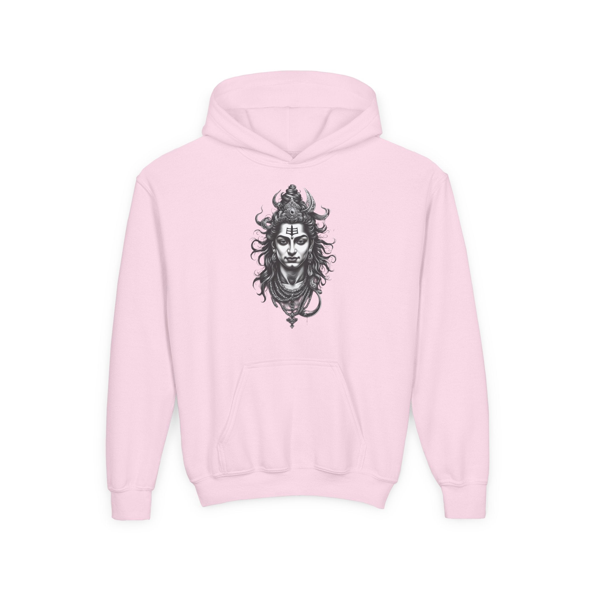 Shiva Illustration Youth Hoodie — Mystical Hindu God Graphic Pullover