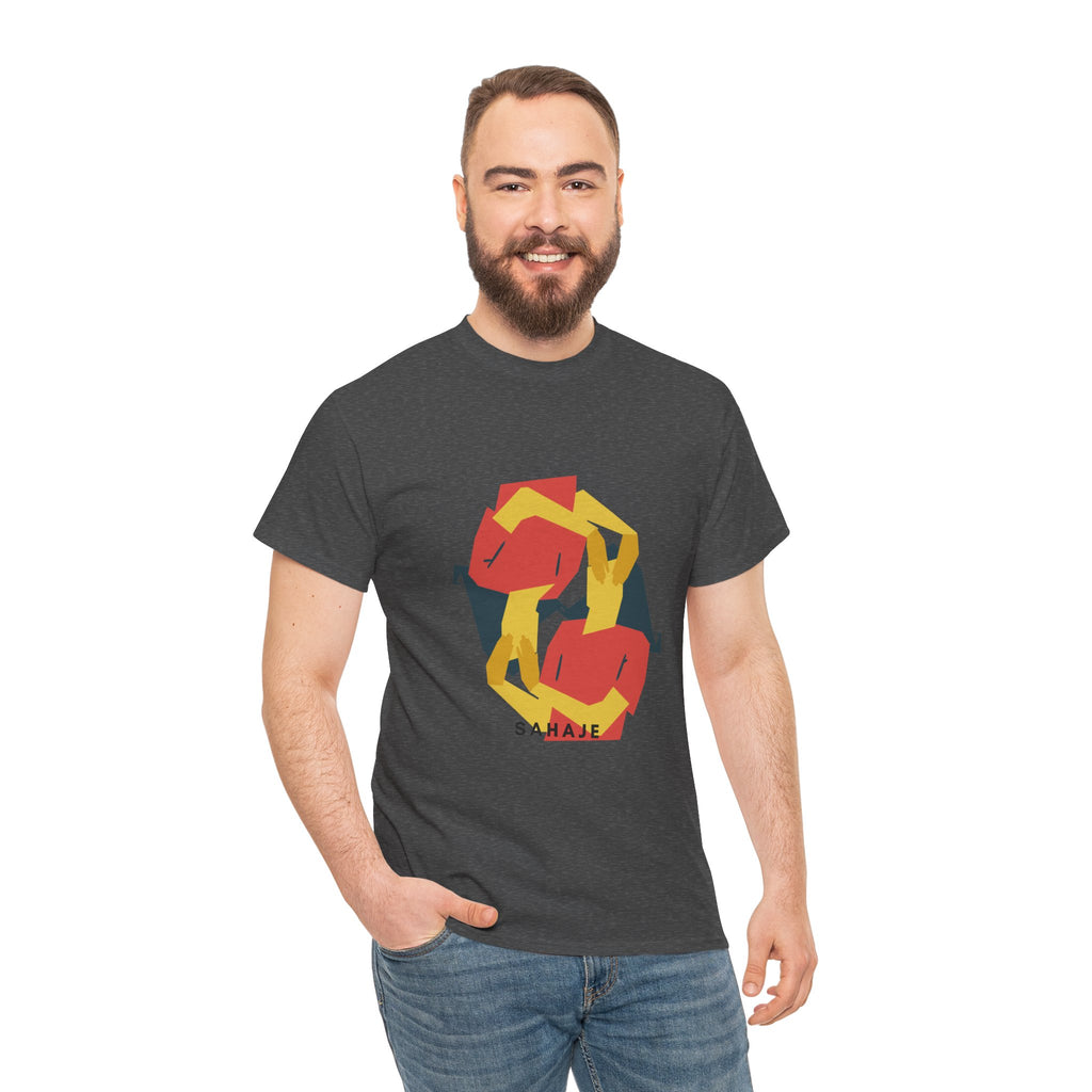 Geometric Fox Tee — Stylized Red & Yellow Fox Illustration T-Shirt