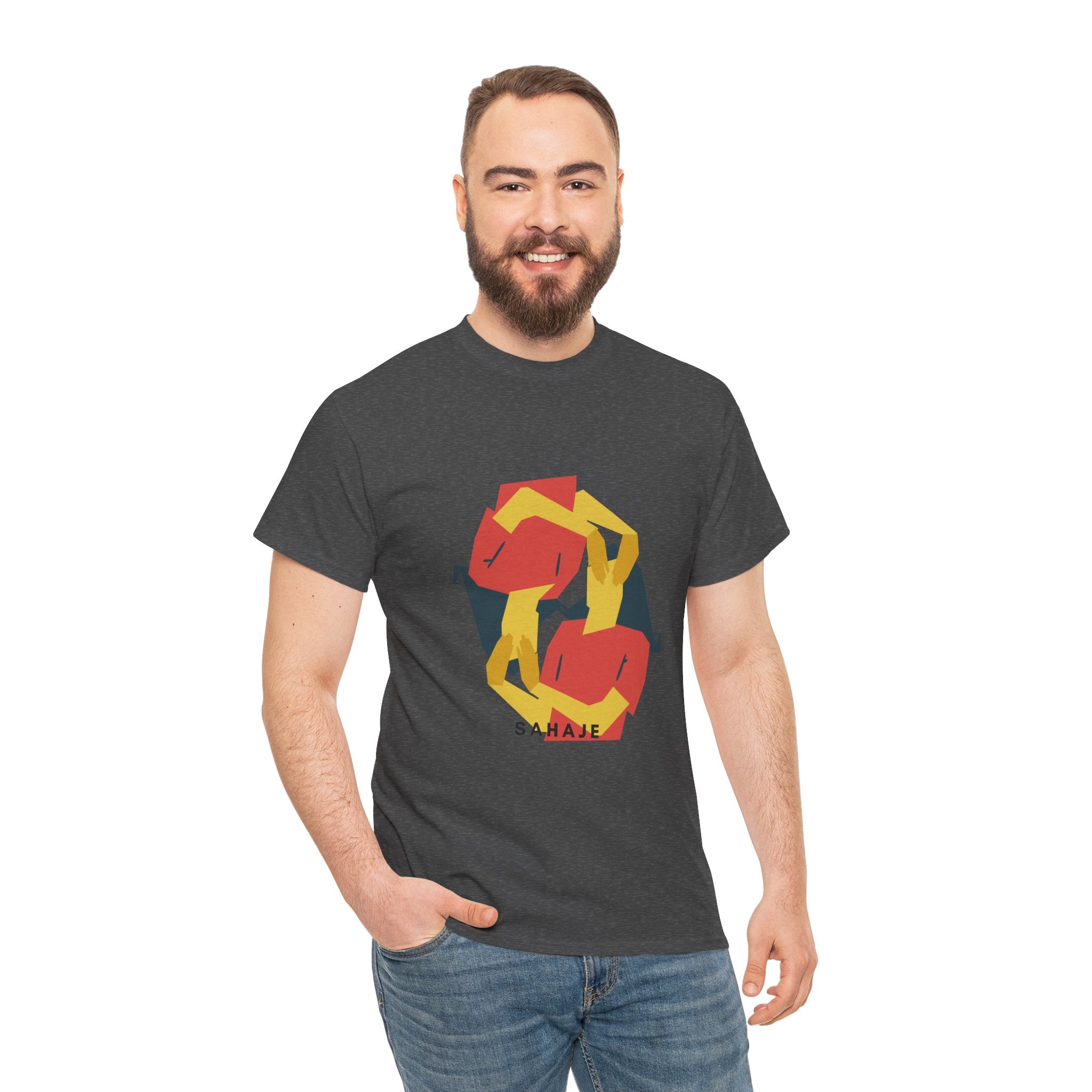 Geometric Fox Tee — Stylized Red & Yellow Fox Illustration T-Shirt