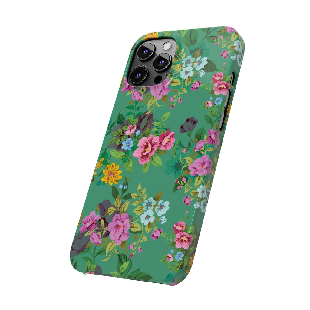 Floral Slim Phone Case - Cute Botanical Design, Gift for Spring, Nature Lovers, Customizable Phone Cover, Trendy Accessories, Flower Power