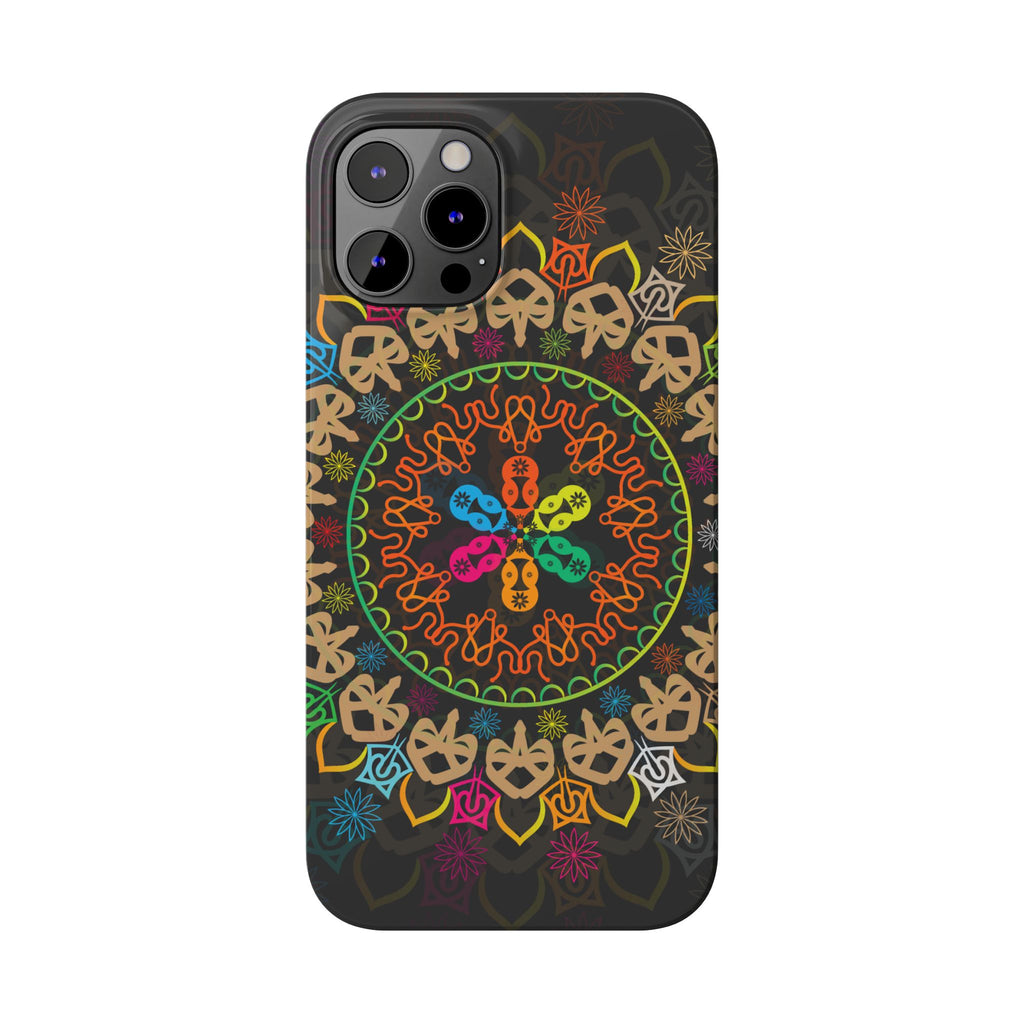 Tropical Mandala Phone Case, Colorful Slim Phone Case, Trendy Phone Cover, Artistic Gift, Eco-Friendly Phone Accessory