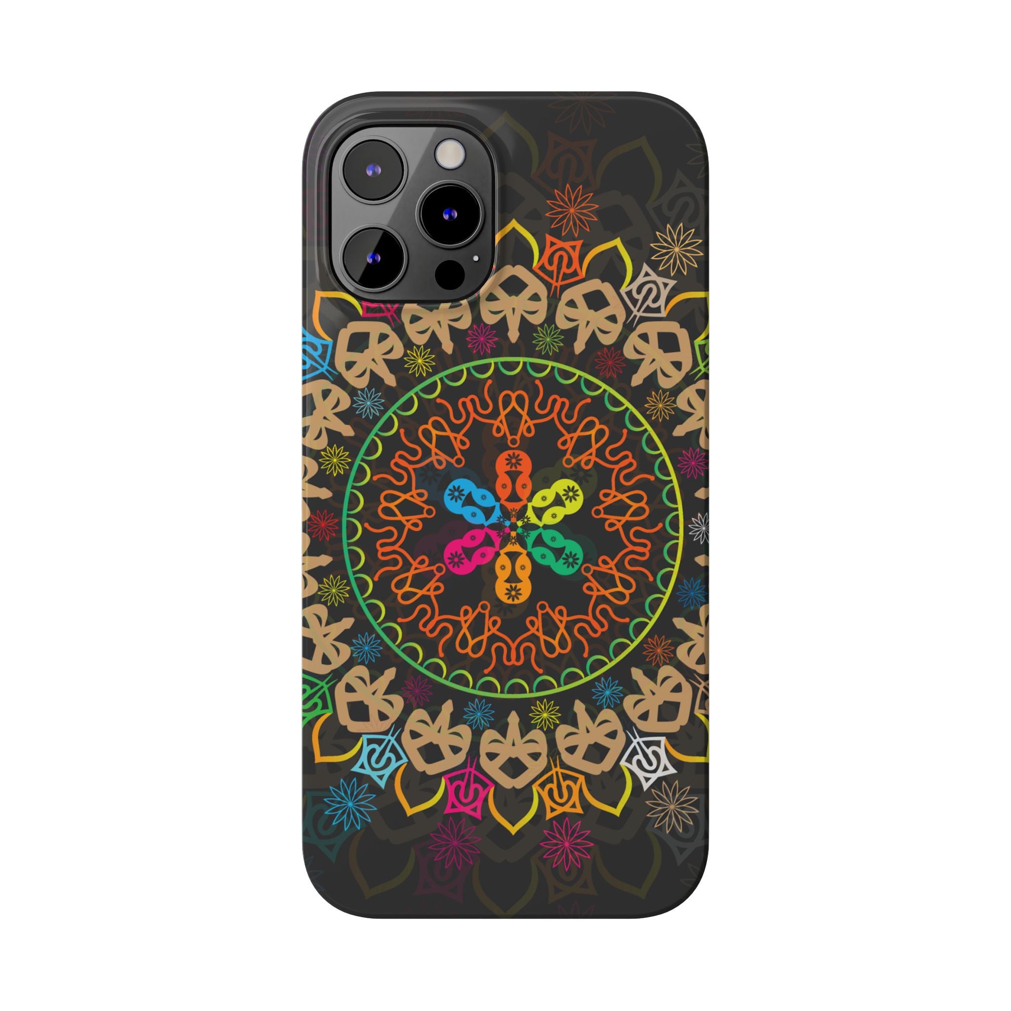 Tropical Mandala Phone Case, Colorful Slim Phone Case, Trendy Phone Cover, Artistic Gift, Eco-Friendly Phone Accessory