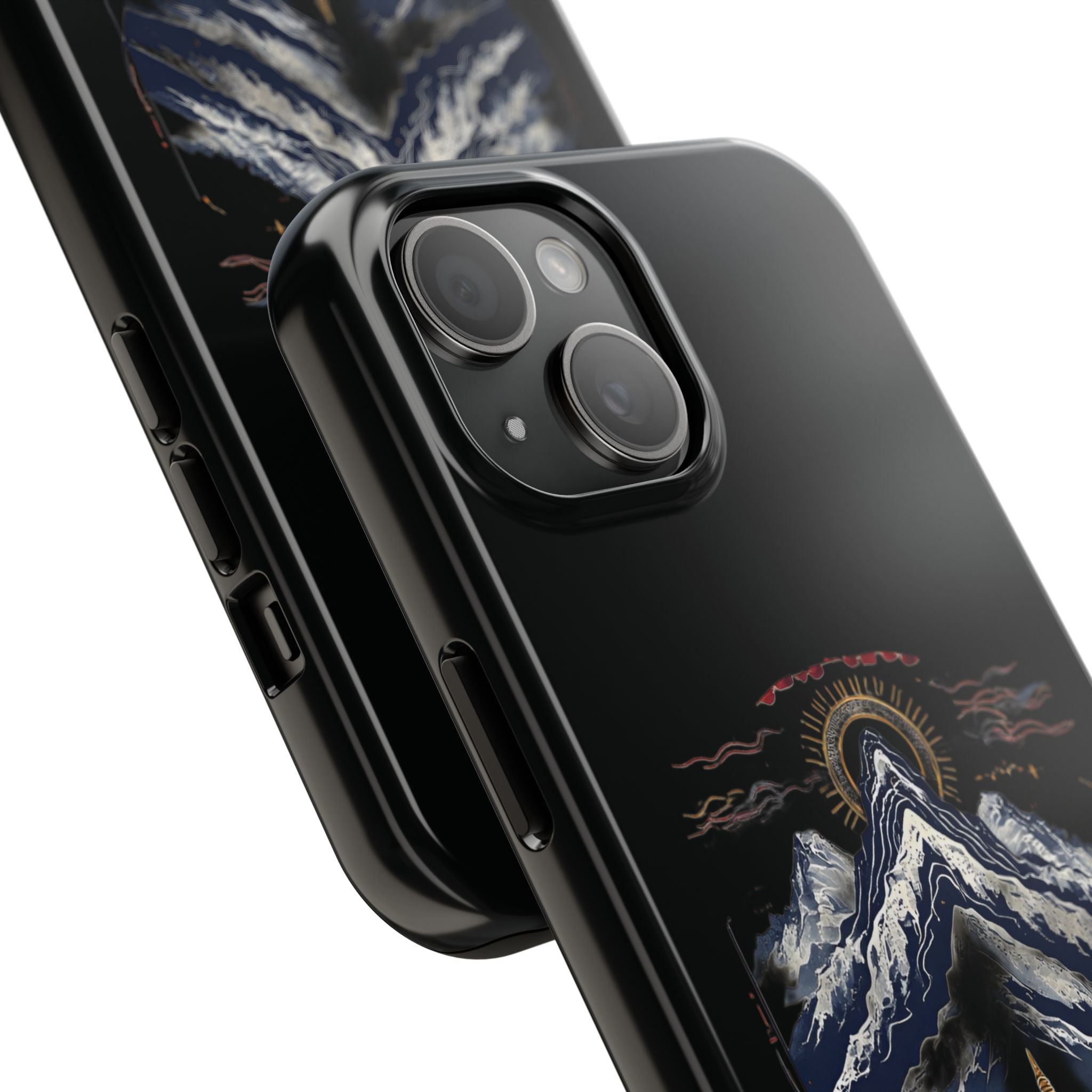 Mountain Temple Tough Phone Case — Japanese-Inspired Landscape Phone Cover