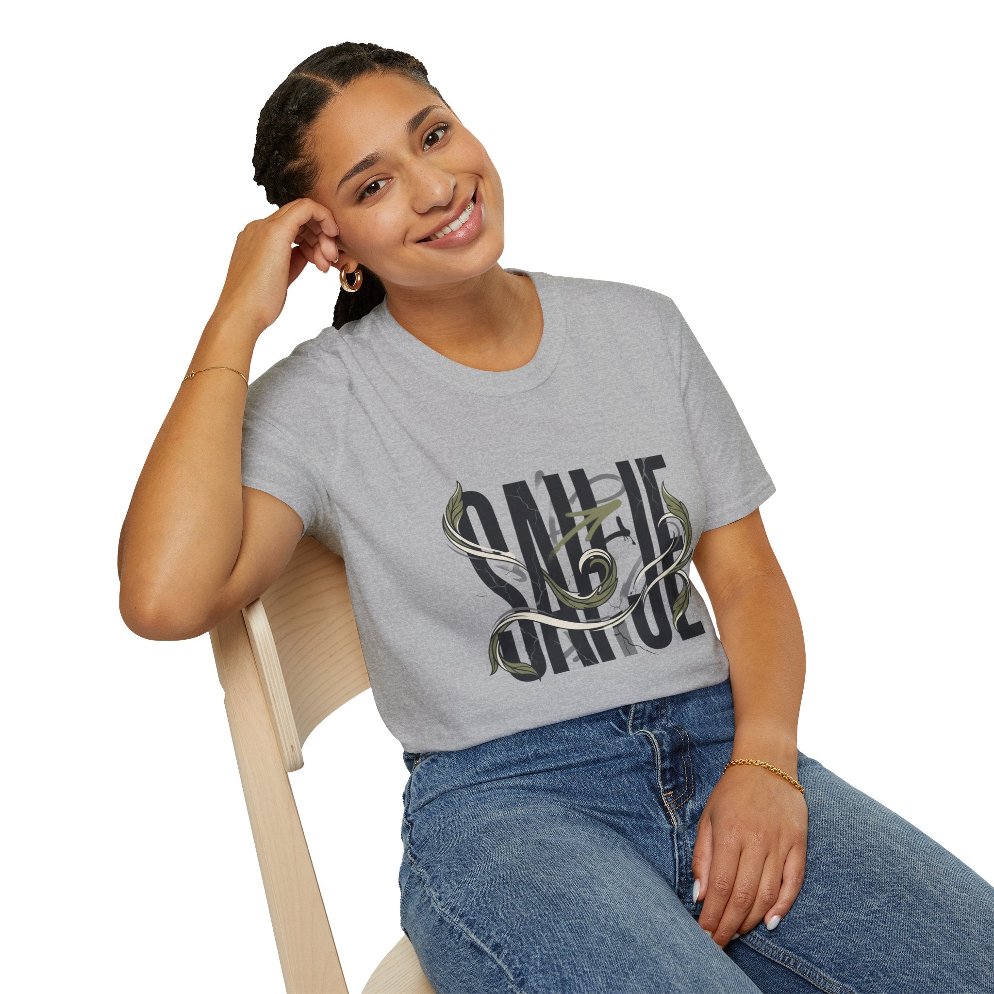 Saurus Graphic T-Shirt — Retro Block Lettering with Snake Illustration