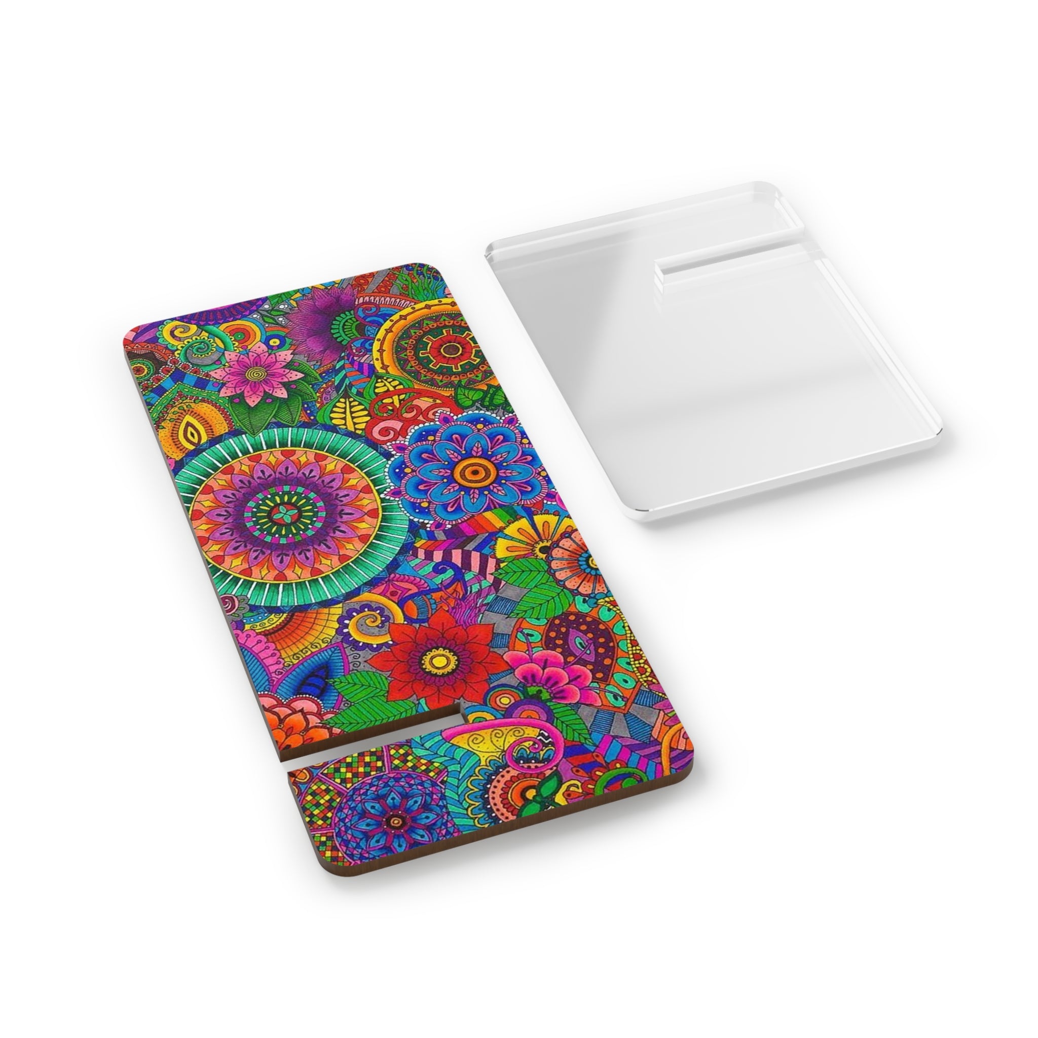 Vibrant Floral Mobile Stand, Colorful Phone Holder, Desk Organizer, Unique Gift for Students, Decorative Office Supplies