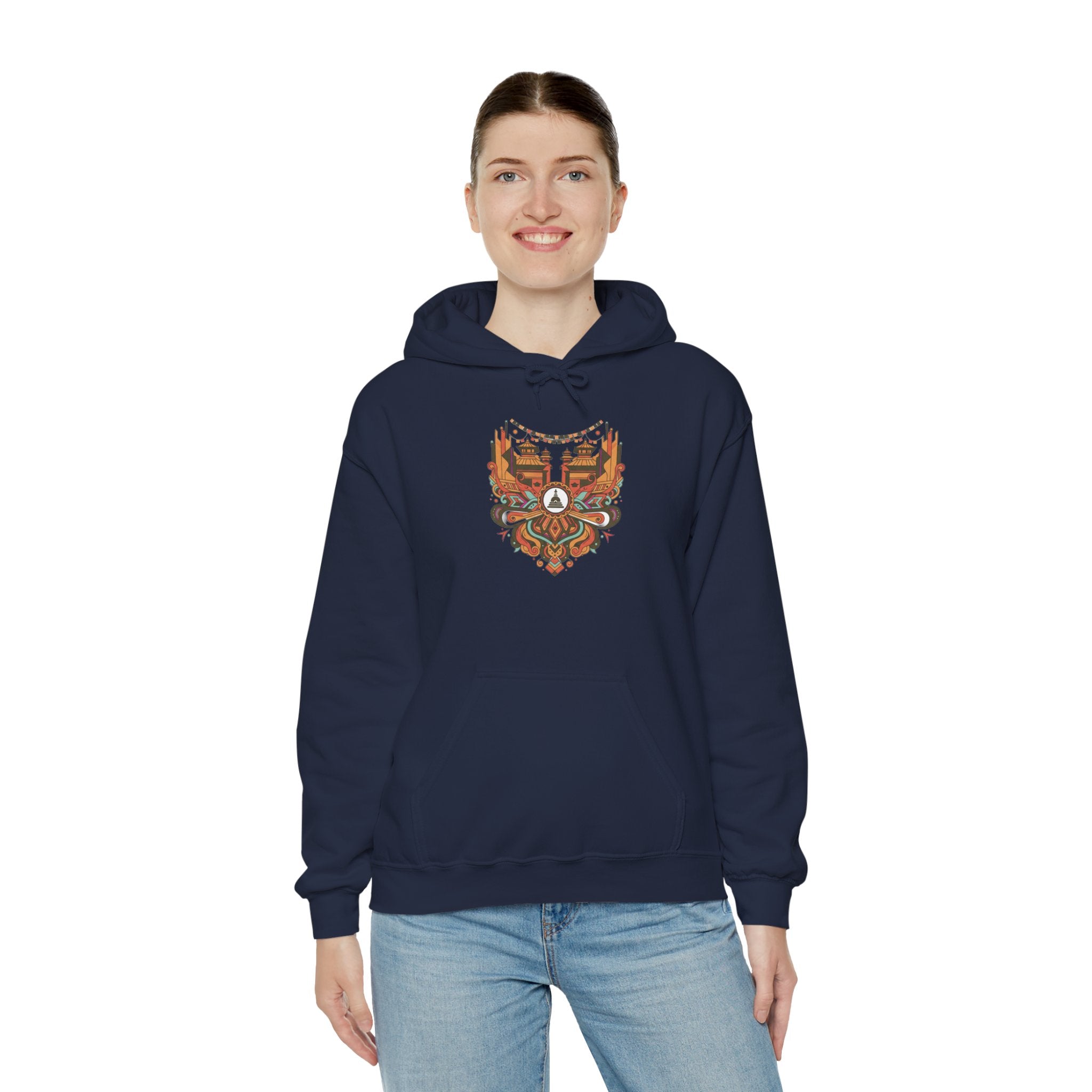 Spiritual Mandala Buddha Hoodie — Colorful Meditation Graphic Sweatshirt
