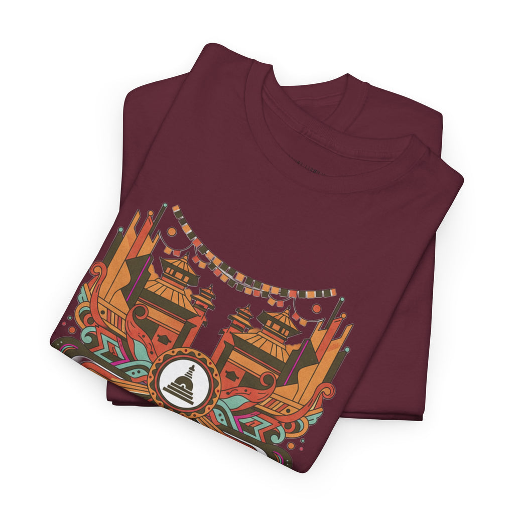 Mandala Cityscape Tee — Boho Urban Art Graphic T-Shirt