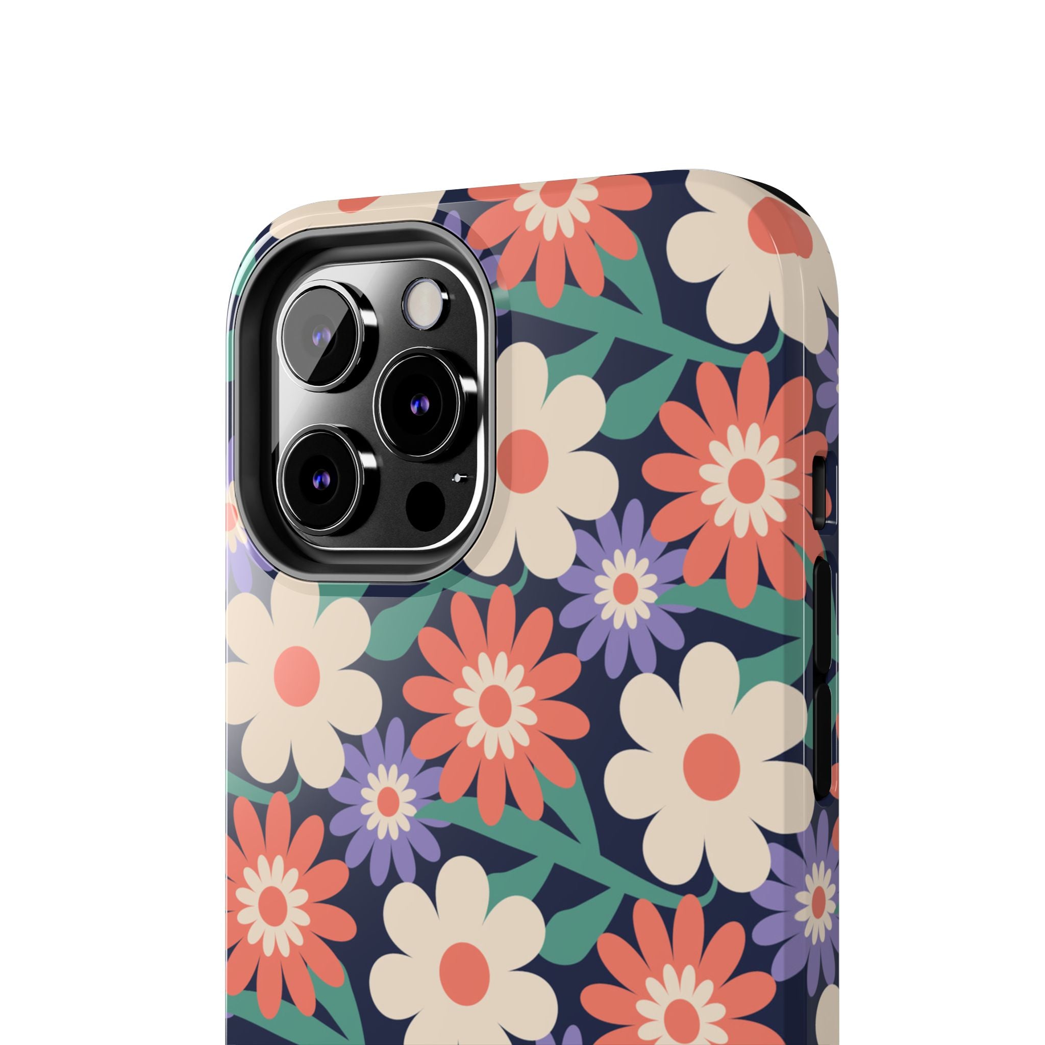 Floral Tough Phone Case — Retro Daisies Protective Phone Cover