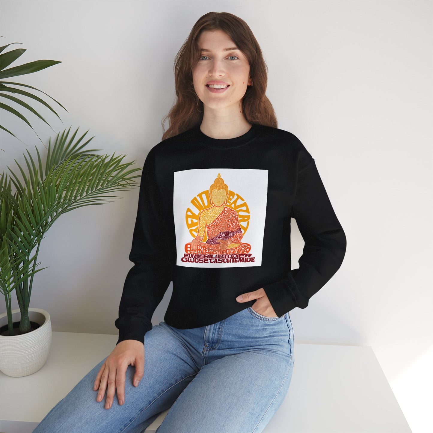 Buddha Graphic Sweatshirt — "Choose Compassion" Meditation Crewneck