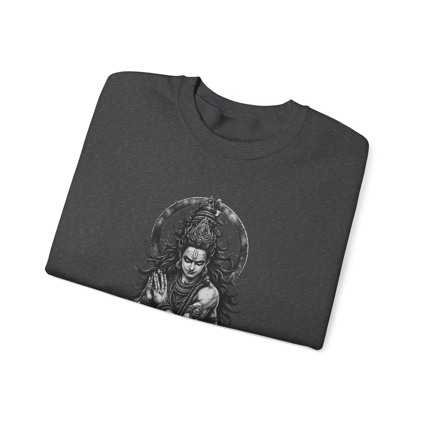 Shiva Meditation Crewneck Sweatshirt — Detailed Shiva Portrait Spiritual Yoga Pullover