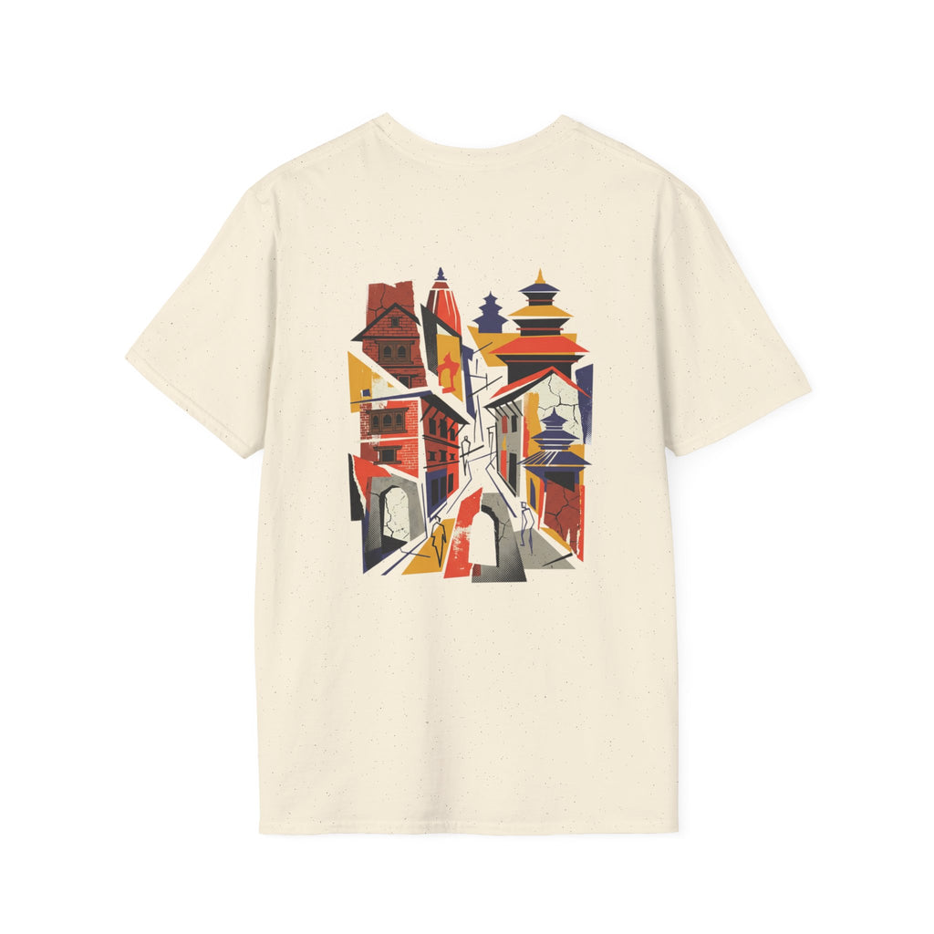 Nepal Street Scene T-Shirt — Colorful Kathmandu Illustration Tee