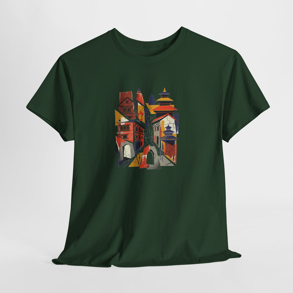 Cityscape Abstract Tee — Colorful Urban Architecture Graphic T‑Shirt