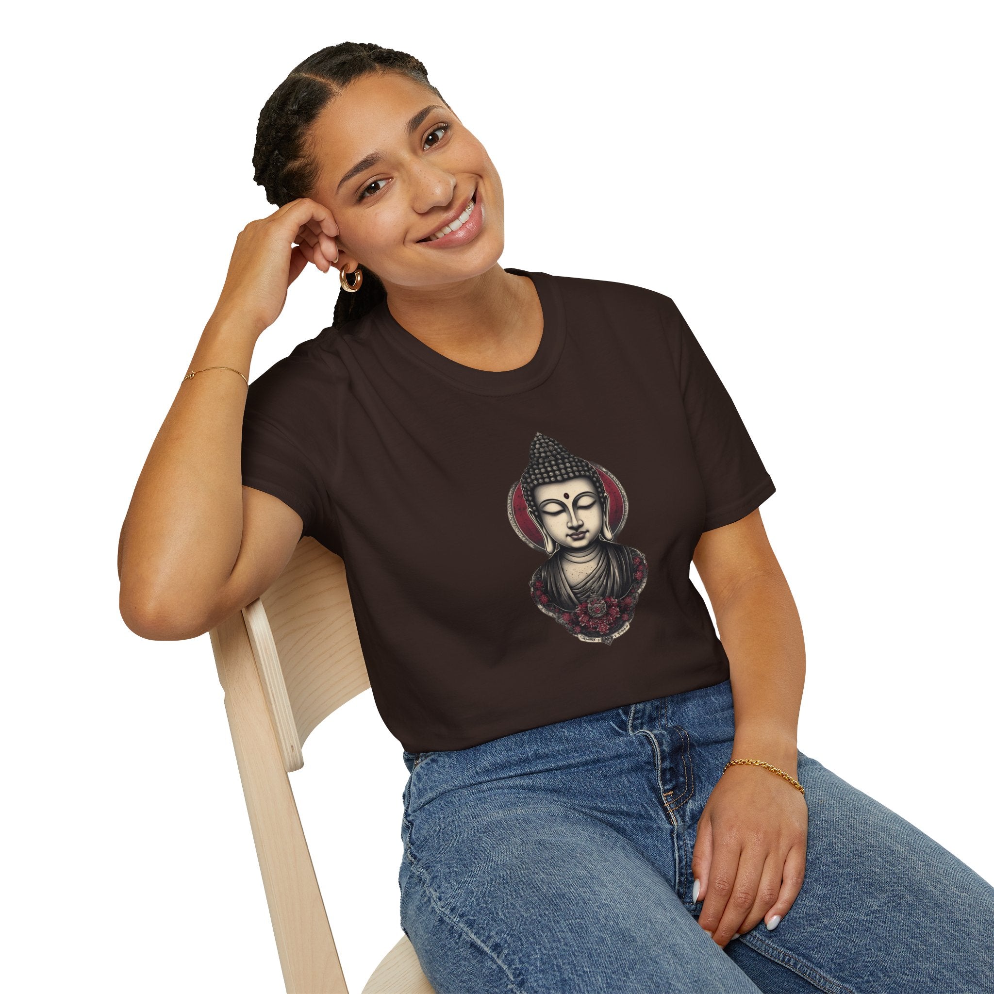 Buddha Portrait Tee — Zen Meditation Graphic T-Shirt
