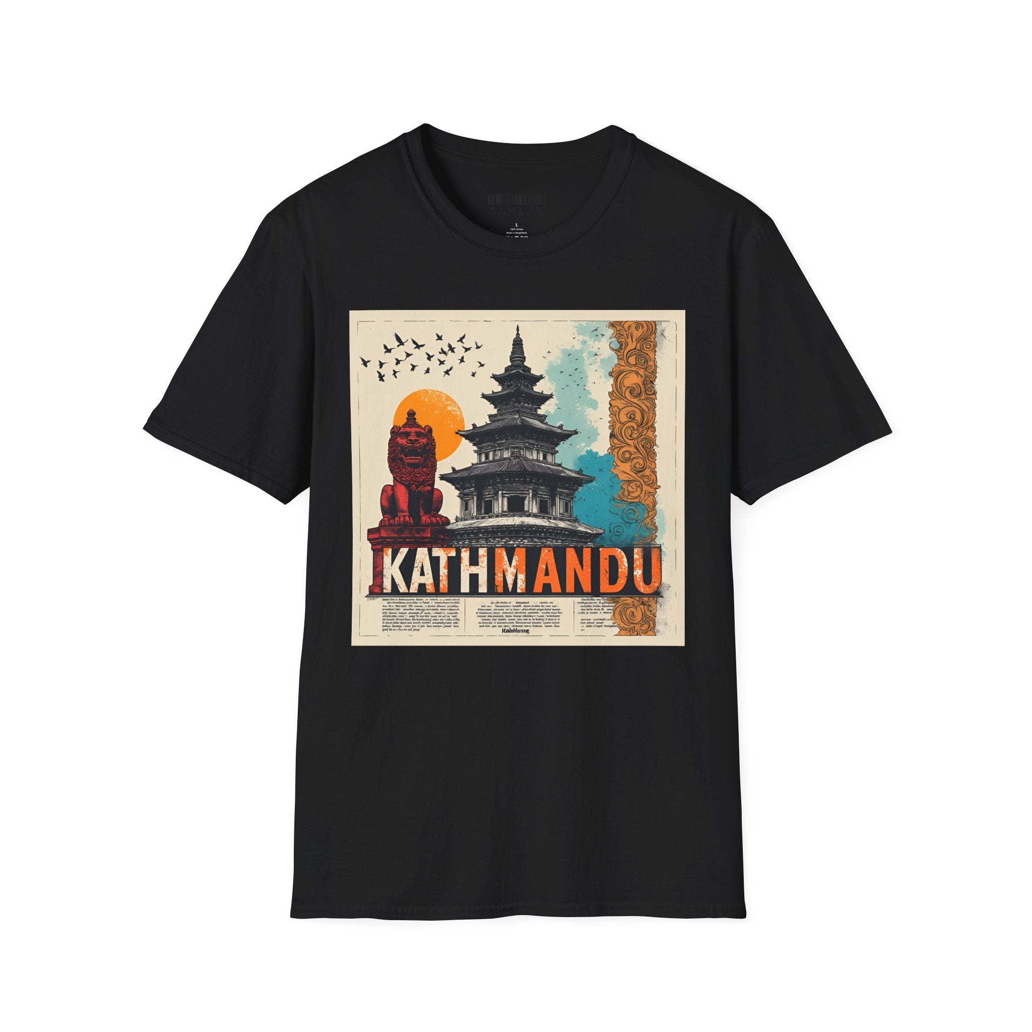 Kathmandu Vintage Travel T-Shirt – Retro Nepal Skyline Graphic Tee, Cultural Tourism Design