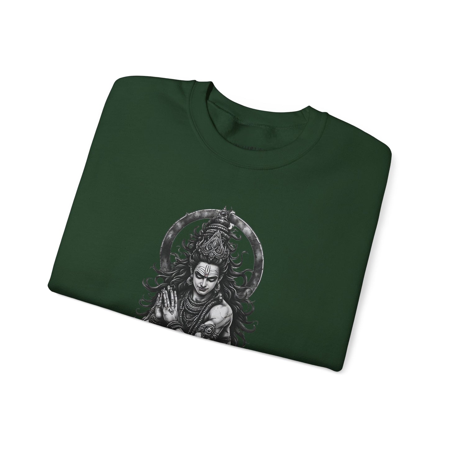 Shiva Meditation Crewneck Sweatshirt — Detailed Shiva Portrait Spiritual Yoga Pullover