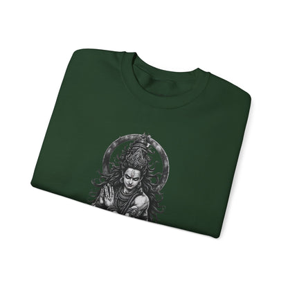 Shiva Meditation Crewneck Sweatshirt — Detailed Shiva Portrait Spiritual Yoga Pullover