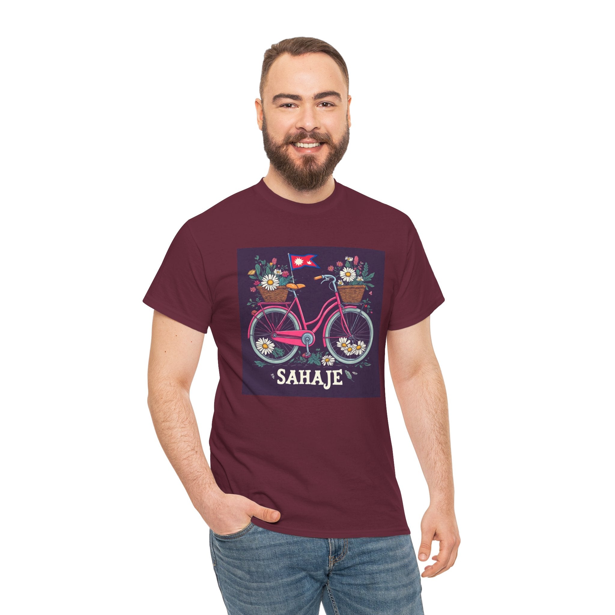 Sahaje Floral Bicycle T‑Shirt