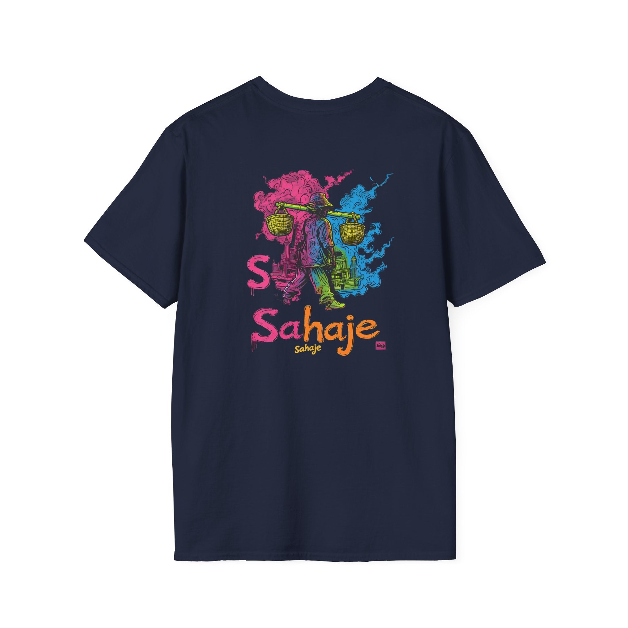 T-Shirt — Colorful Sahaje Skull Back Print