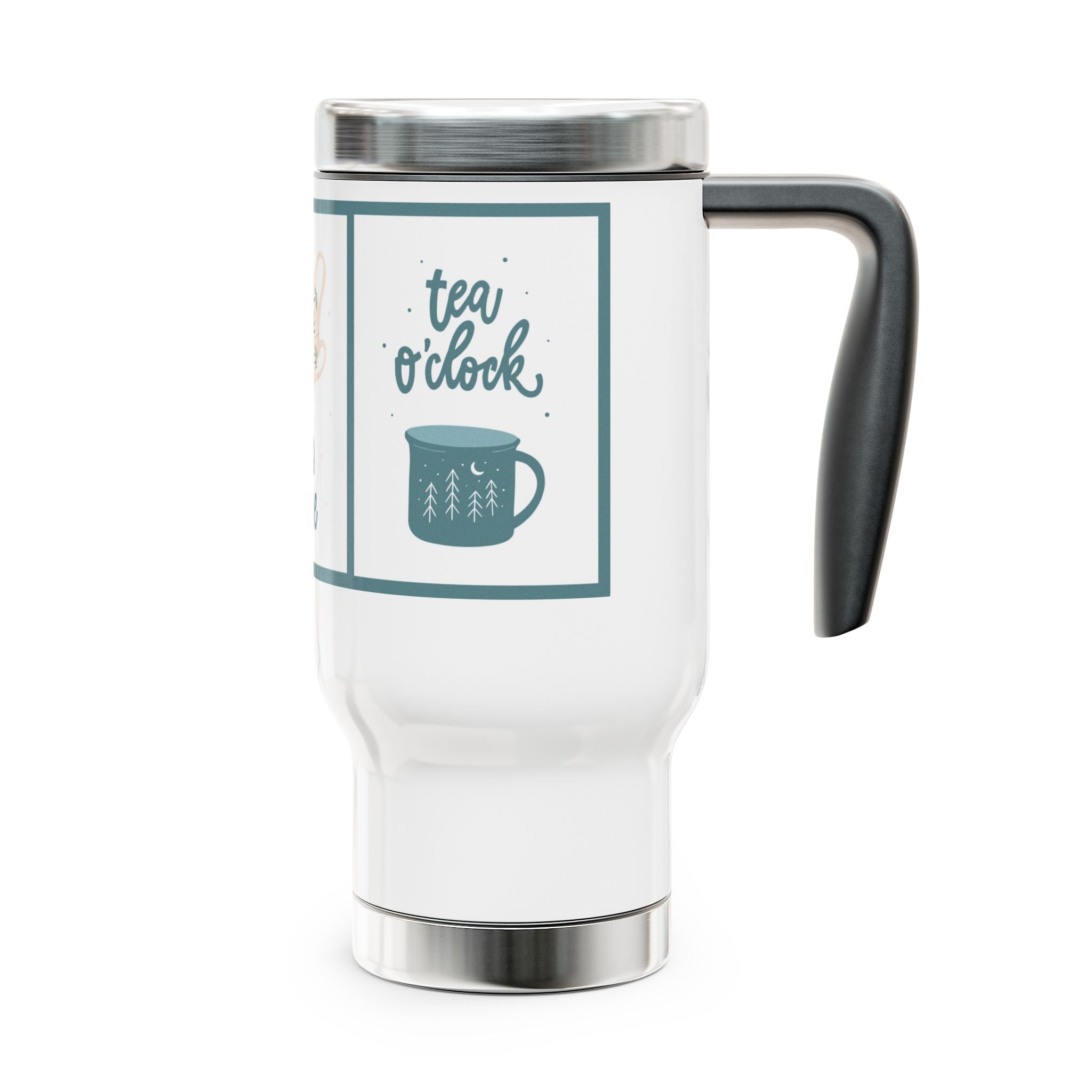 Charming Tea Time Travel Mug, Positive Tea Insulated Cup for Tea Lovers, Perfect for Gifts, Camping, Office Use, Daily Hydration