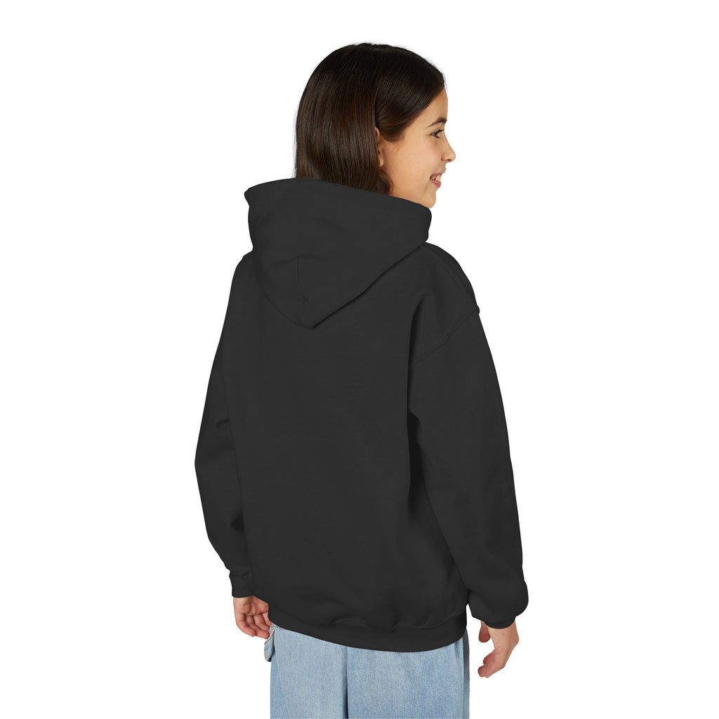 Youth Hoodie — Vibrant 'Evolving' Butterfly Girl Graphic Sweatshirt