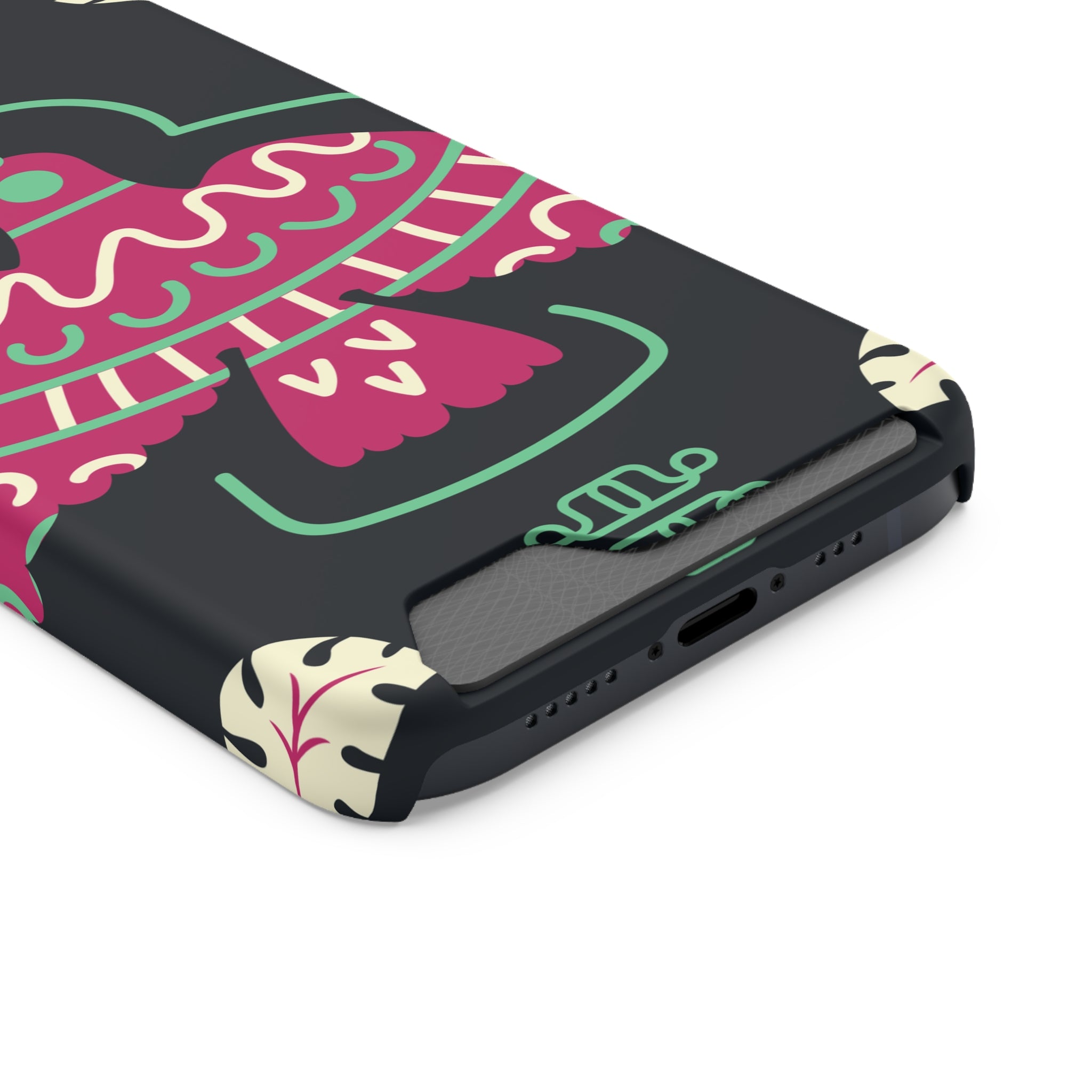 Vibrant Phone Case with Card Holder, Stylish Phone Accessory, Colorful Gift for Her, Boho Phone Cover, Trendy Mobile Case