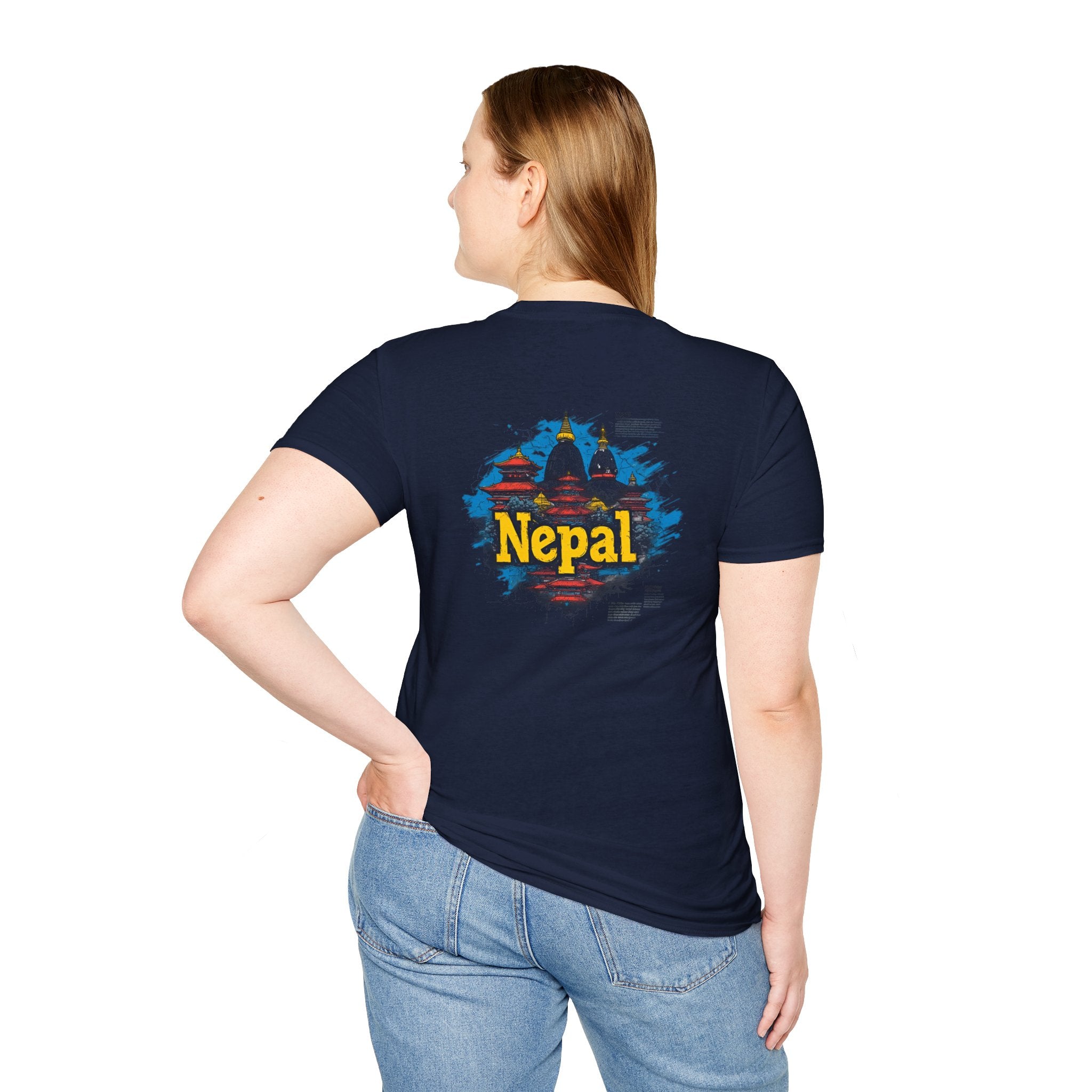Nepal Souvenir T-Shirt — Stupa Sketch Graphic