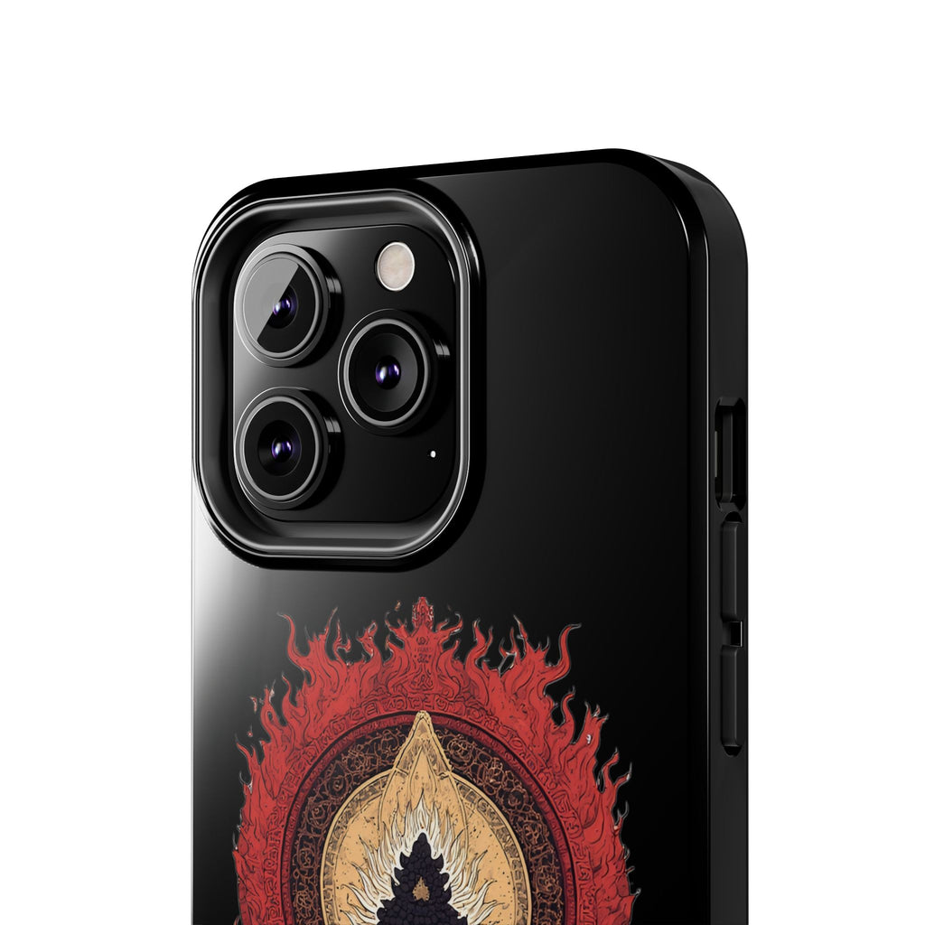 Buddha Meditation Tough Phone Case — Flame Halo Lotus Spiritual Protective Cover