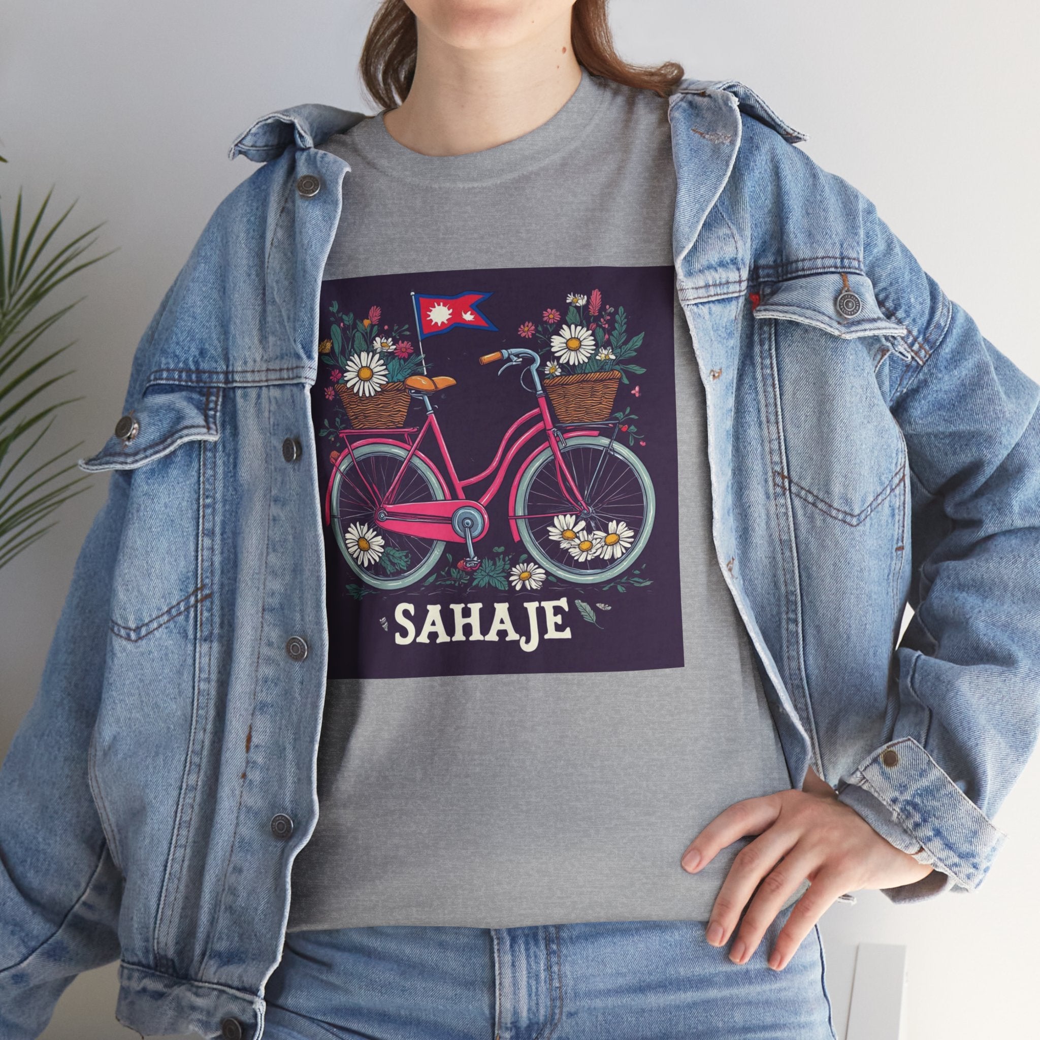 Sahaje Floral Bicycle T‑Shirt