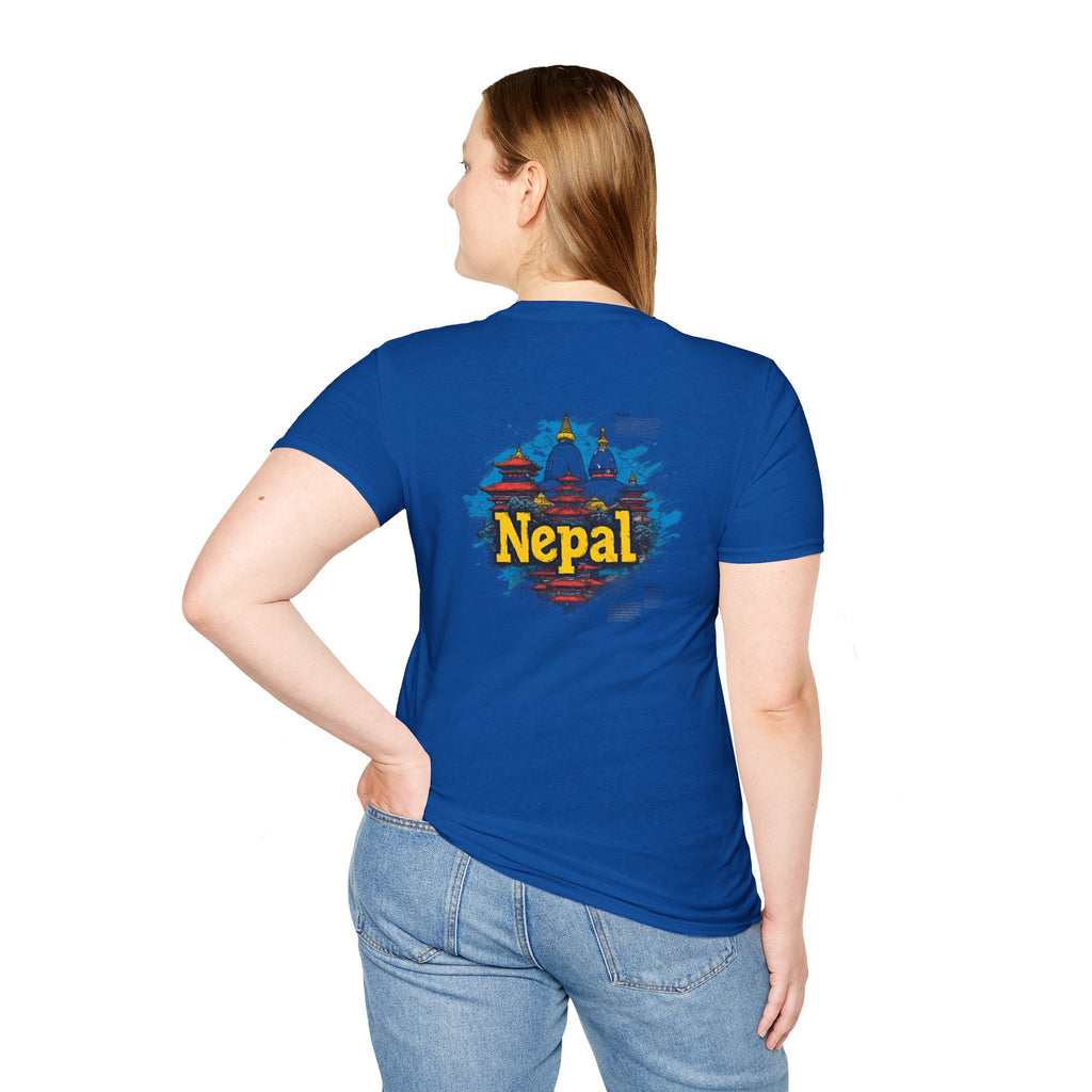 Nepal Souvenir T-Shirt — Stupa Sketch Graphic