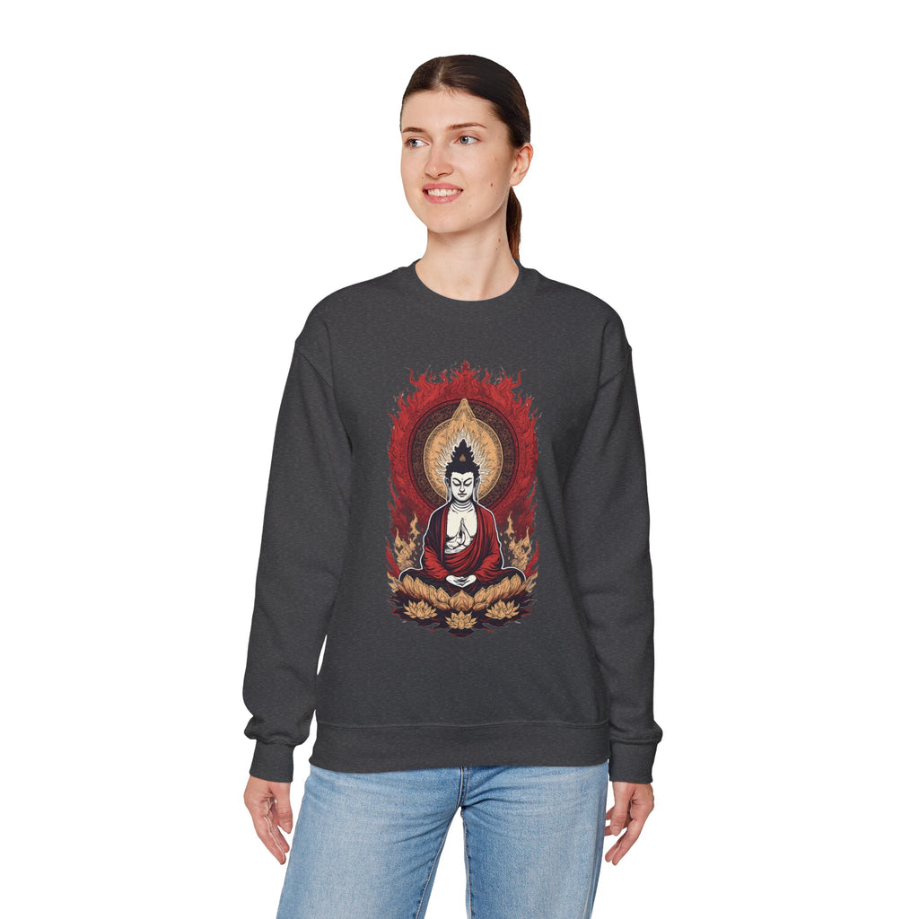 Buddha Lotus Flame Crewneck Sweatshirt