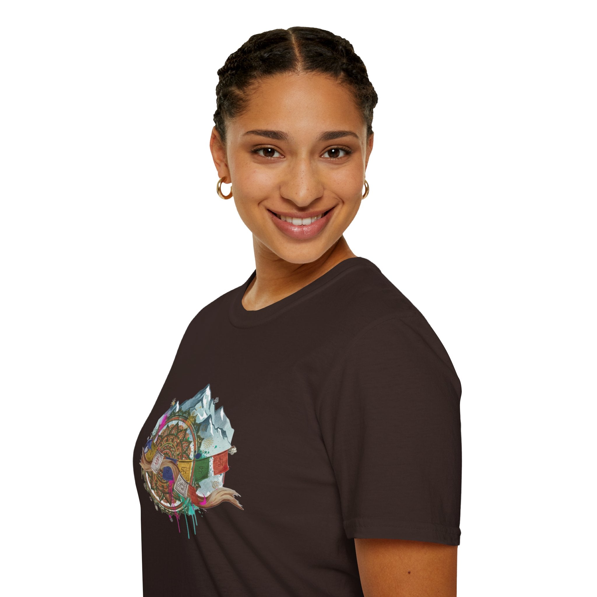 Adventure Turtle Graphic T-Shirt — Mountain Shell Nature Art Tee