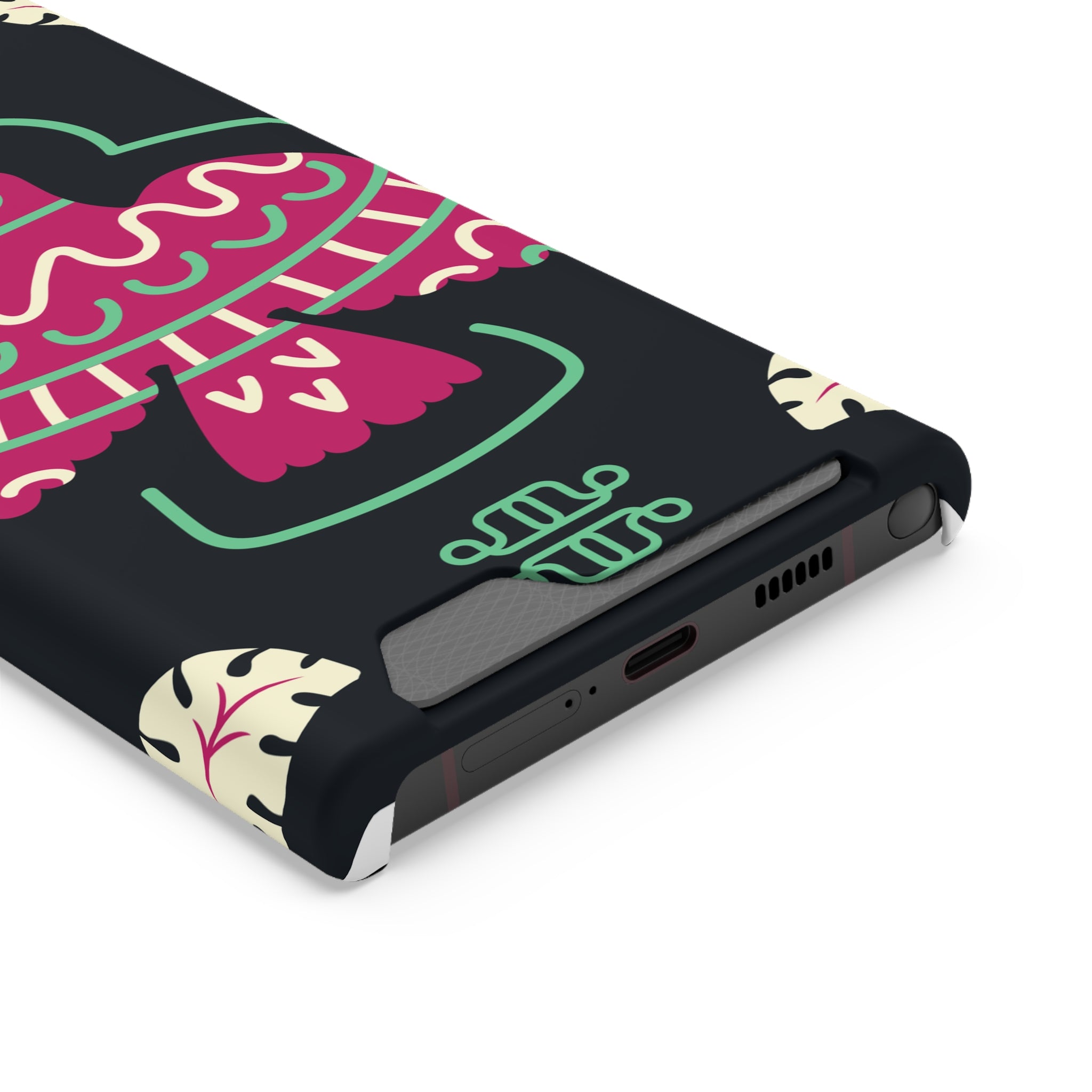 Vibrant Phone Case with Card Holder, Stylish Phone Accessory, Colorful Gift for Her, Boho Phone Cover, Trendy Mobile Case