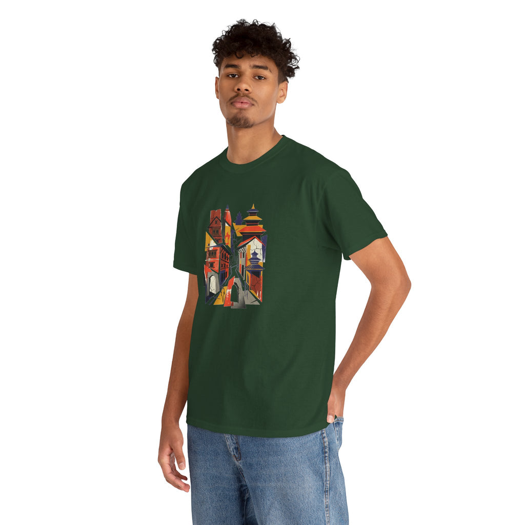 Cityscape Abstract Tee — Colorful Urban Architecture Graphic T‑Shirt