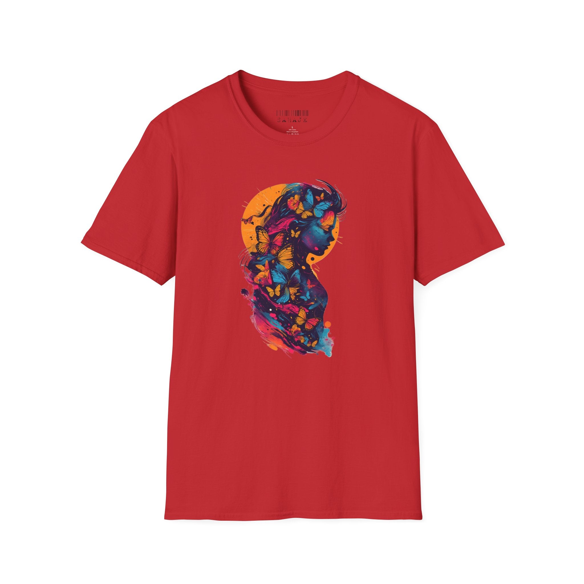 Butterfly Silhouette T-Shirt — Colorful Floral Profile Tee