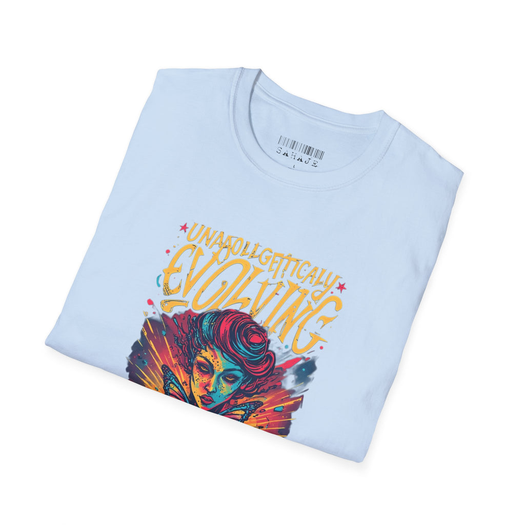 Evolving Butterfly Graphic T-Shirt — "Unapologetically Evolving" Vibrant Psychedelic Tee