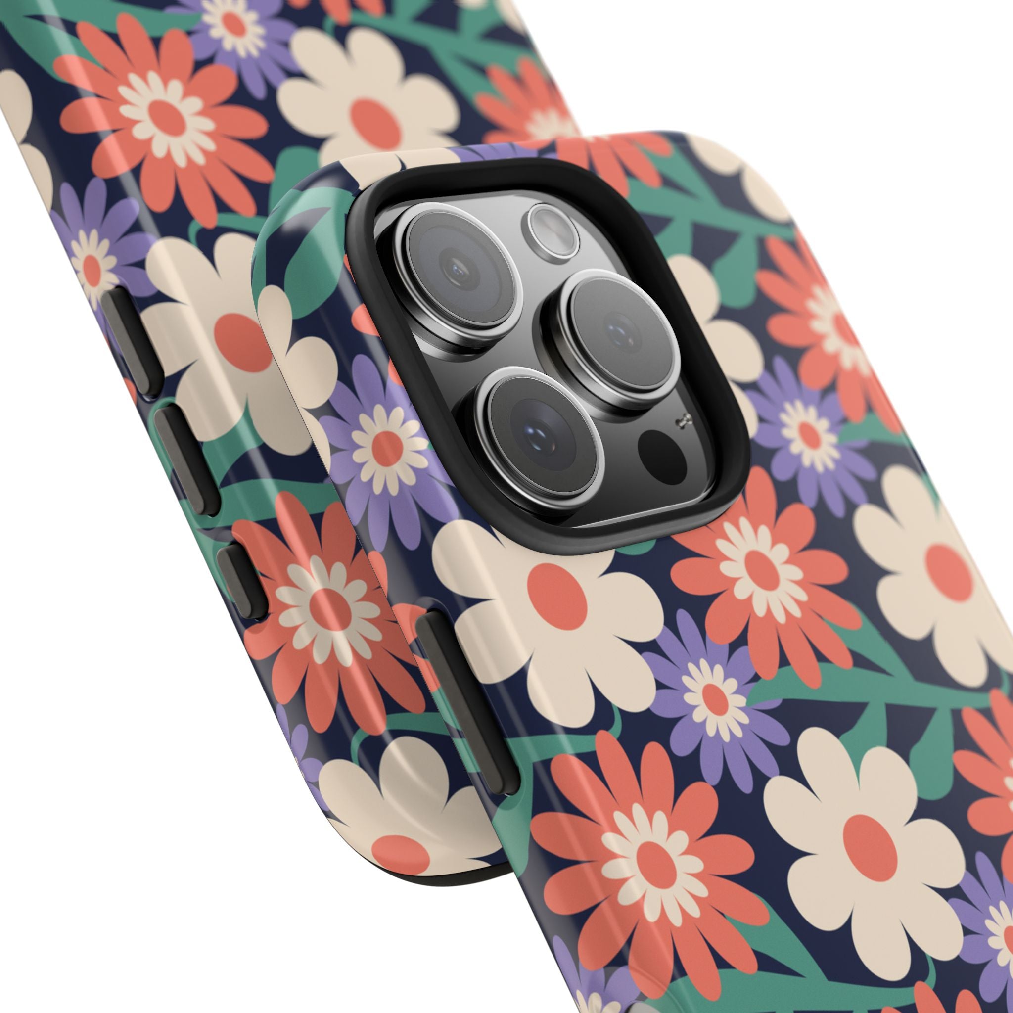 Floral Tough Phone Case — Retro Daisies Protective Phone Cover