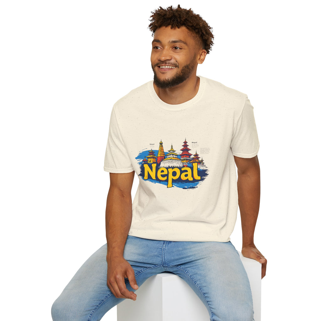 Nepal Temple Skyline T-Shirt – Nepali Cultural Heritage Graphic Tee, Travel & Spiritual Design