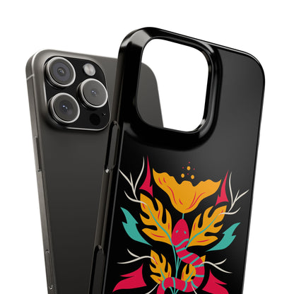 Colorful Floral Snake Slim Phone Case, Trendy Phone Accessories, Unique Gift for Nature Lovers, Modern Phone Cover, Stylish Protection