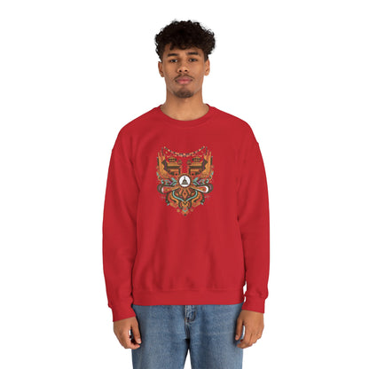 Vintage Tribal Fox Sweatshirt — Geometric Forest Animal Crewneck