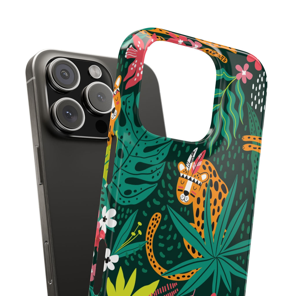 Slim Phone Case — Tropical Jungle Leopard Floral Pattern (Slim Protective Phone Cover)