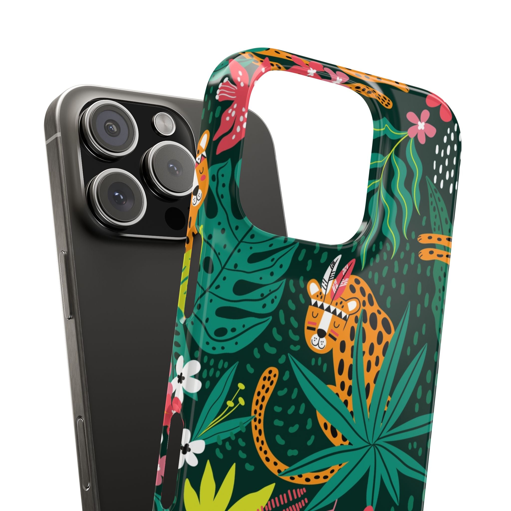 Slim Phone Case — Tropical Jungle Leopard Floral Pattern (Slim Protective Phone Cover)