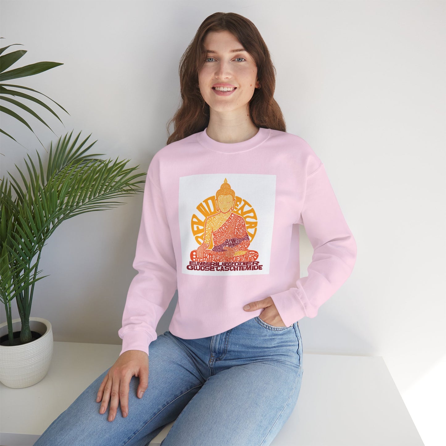 Buddha Graphic Sweatshirt — "Choose Compassion" Meditation Crewneck